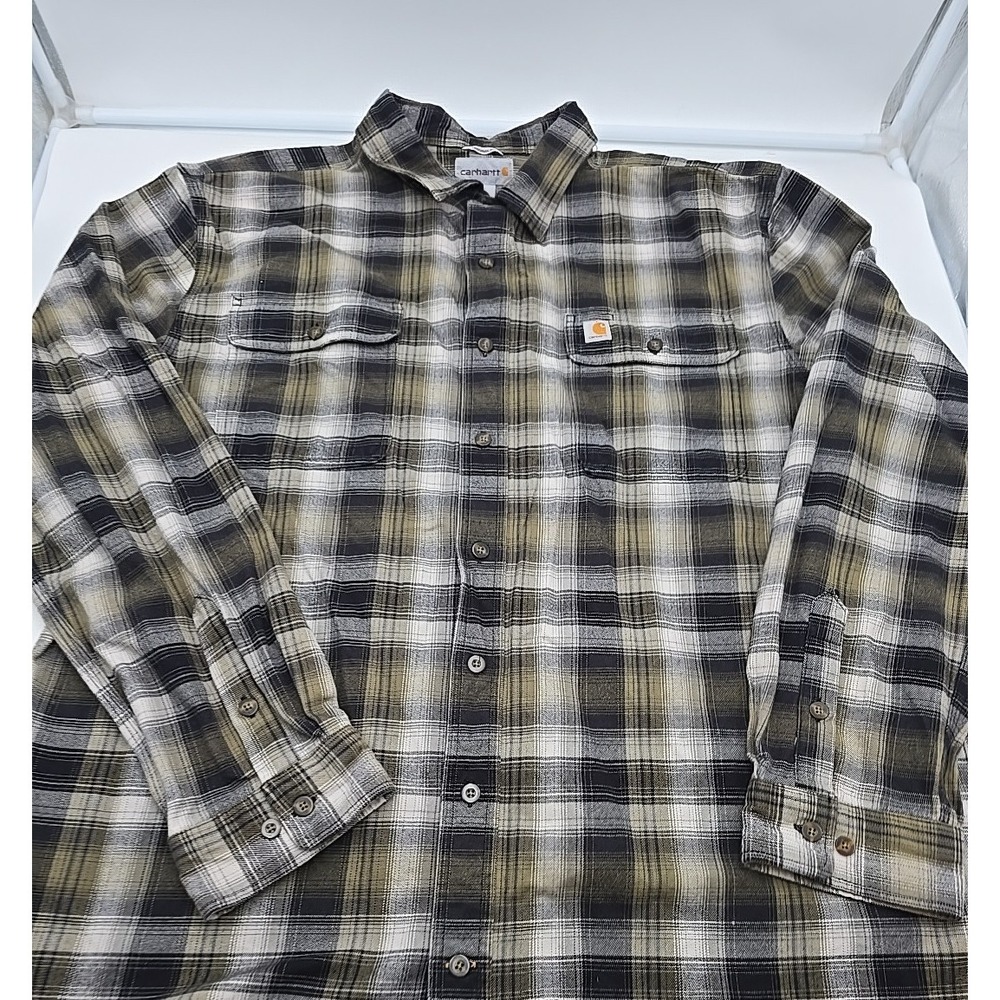 Carhartt Original Fit Men's 100% Cotton Campcore Outdoor Flannel XL TALL Shirt - Picture 4 of 10
